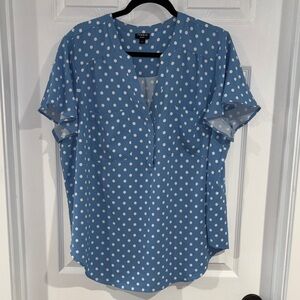 Torrid ‘Harper’ Sky Blue with White Polka Dots. LNWOT.
Women’s size 1x